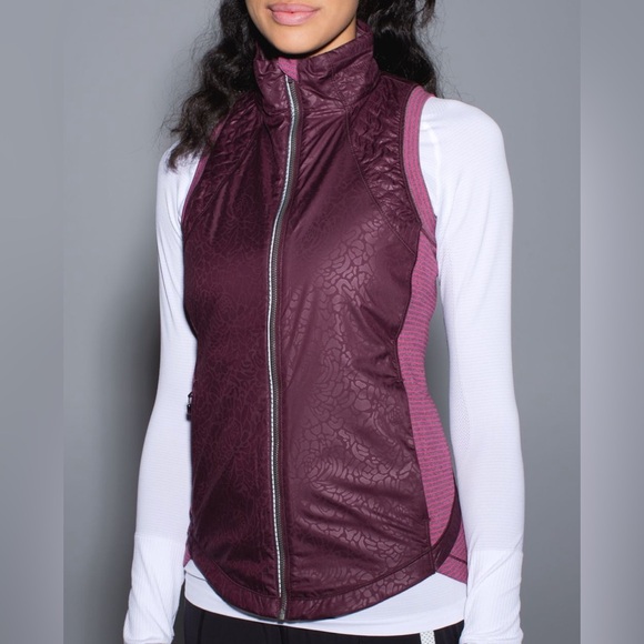 lululemon athletica Jackets & Blazers - SOLD Lululemon Rebel Runner Vest in Petal Camo Embossed Bordeaux Drama / Hyper
